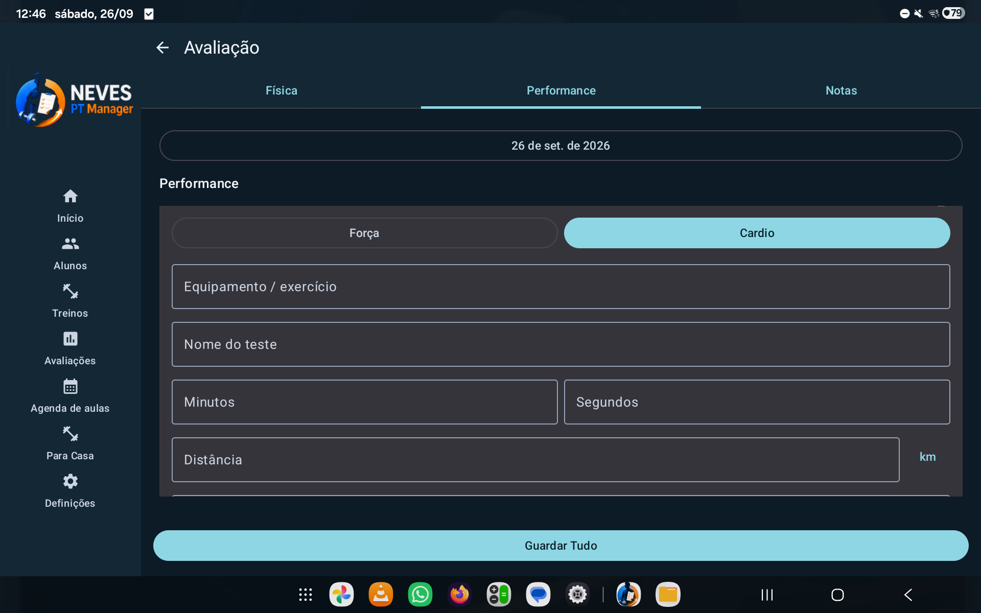 Ficha de biometria e avaliação física